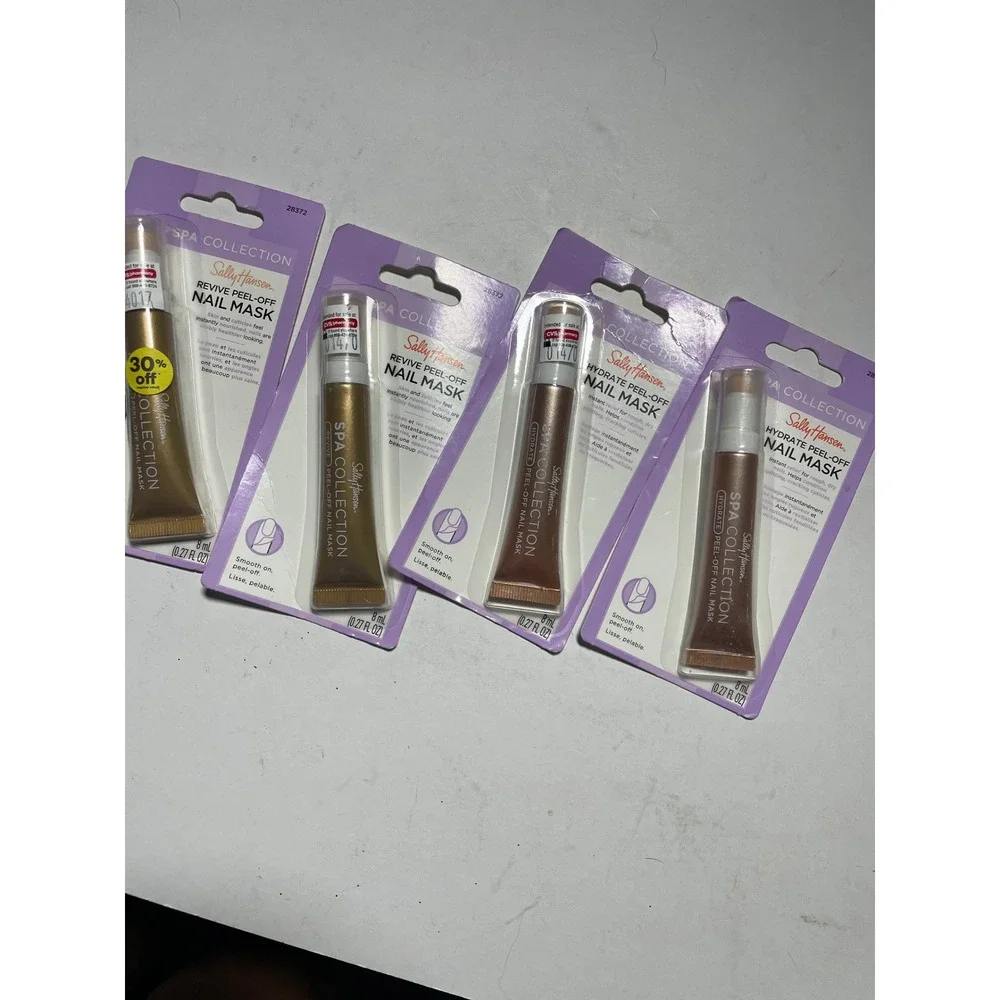 Sally Hansen Nail Mask Set Women 8ml Gold Hydrate Revive Spa Collection 4 Pack